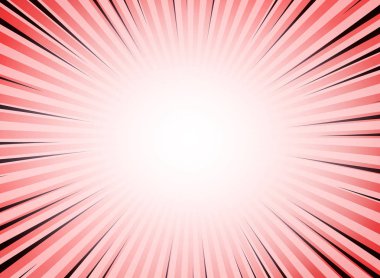 Soyut kırmızı yaşayan mercan rengi güneş patlama komik arka plan. illüstrasyon vektör eps10