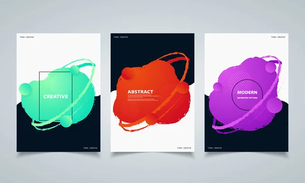 Abstracte cirkel kleurrijke vloeibare geometrische vorm banners brochure. illustratie vector eps10 — Stockvector