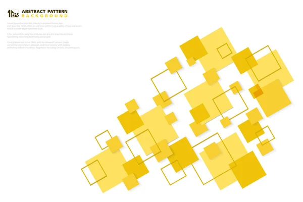 抽象的な最小黄色の正方形の技術ペーパーカットパターンデザイン。イラストベクトル eps10 — ストックベクタ