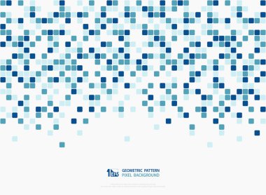 Soyut teknoloji mavi yeşil renkler kare piksel dekorasyon arka plan. illüstrasyon vektör eps10