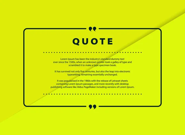 Abstract green paper cut quote vector design for speech text copy template. vetor de ilustração eps10 — Vetor de Stock