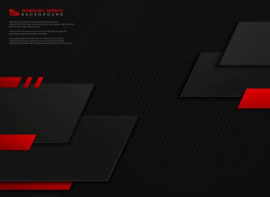 Soyut vektör teknolojisi degrade kırmızı siyah geometrik şablon.