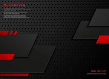 Soyut modern kırmızı ve siyah çelik şablon tarzı arka plan. illüstrasyon vektör eps10