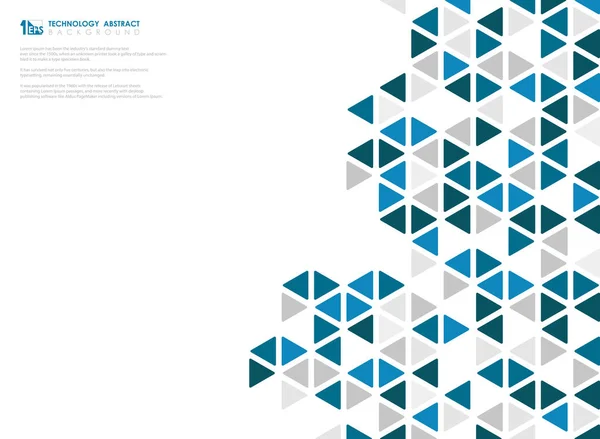 Cubo azul abstracto de la tecnología de diseño geométrico hexagonal de bajo patrón. ilustración vector eps10 — Vector de stock