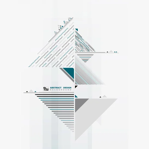 青い色のデザインの幾何学的構成の抽象的な三角形の波状の装飾. — ストックベクタ