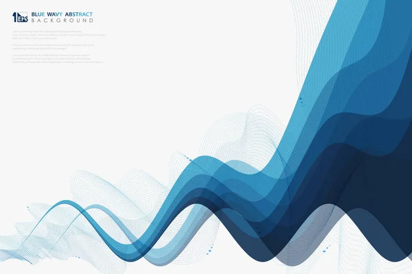 Αφηρημένη επιστήμη μπλε κυματιστή γραμμή τεχνολογίας διακόσμηση φυλλάδιο φόντο. — Διανυσματικό Αρχείο