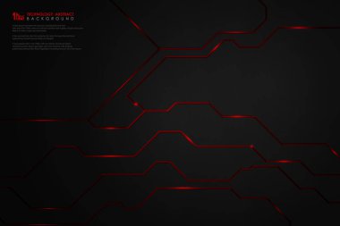 Kırmızı çizgi arka planda soyut degrade siyah teknolojisi. 