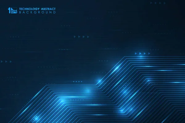 Abstrakte Gradienten blau futuristische Linie Technologie Hintergrund. — Stockvektor