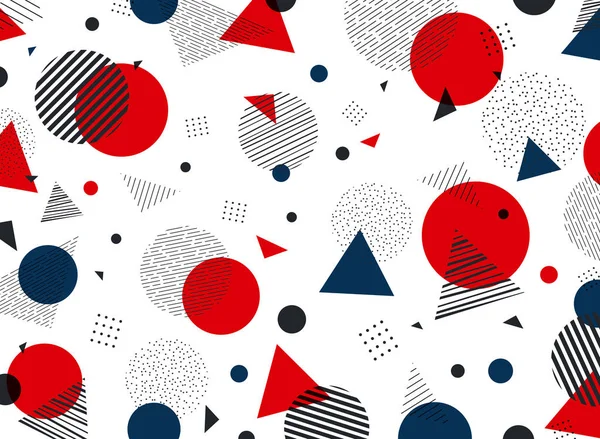 Abstracte geometrische rood blauwe kleurenpatroon moderne decoratie. — Stockvector