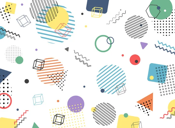 Dekorasyon arka plan iş renkli ton tasarımı Soyut memphis geometrik desen.