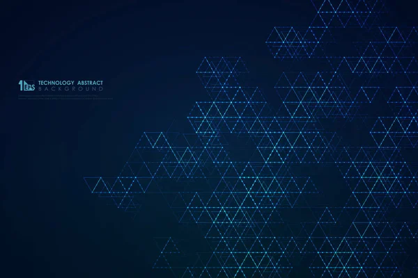 Streszczenie niebieski trójkąt wzór 5g futurystyczny nowoczesny design tło. — Wektor stockowy