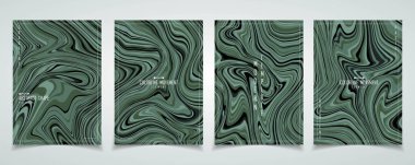 Broşür şablon arka planının soyut yeşil mermer desenli tasarımı. Reklam, poster, broşür seti, iletişim resimleri için dekorasyon. Resim vektörü eps10