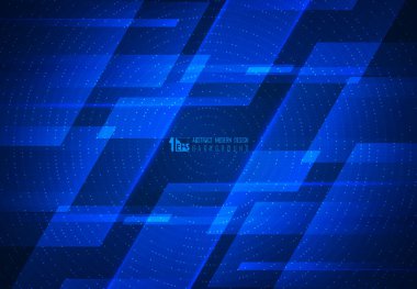 Fütürist geometrik desenli sanat arka planının soyut mavi hareket teknolojisi tasarımı. Reklam, poster, sanat eseri, şablon tasarımı, baskı için dekorasyon. Resim vektörü eps10