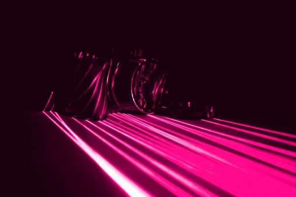 Fotoğraf makinesi şık pembe neon ışıklar