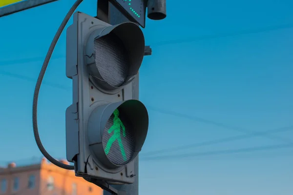 Green traffic light for pedestrians