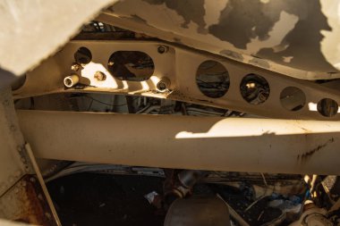 Solheimasandur, İzlanda üzerinde terk edilmiş Dc uçak kanadının iç yapıları