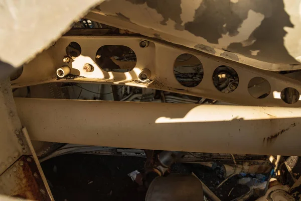 Solheimasandur, İzlanda üzerinde terk edilmiş Dc uçak kanadının iç yapıları