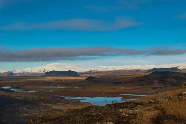 Blick Auf Die Berge Von Der Klippe Dyrholaey Island — Stockfoto