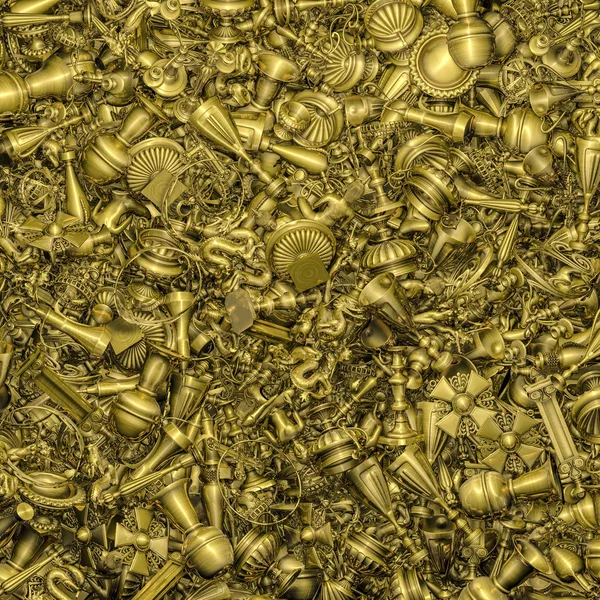 ゴールドの宝背景 黄金の宝庫のイラスト — ストック写真