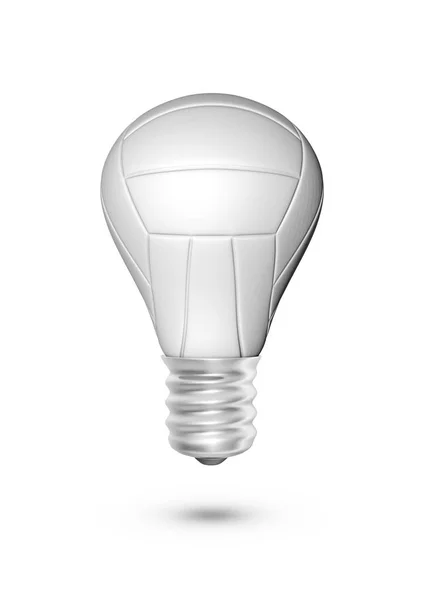 排球灯泡 例证灯泡形状排球查出在白色背景 — 图库照片