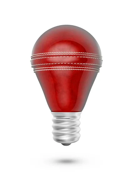 Lampadina Sfera Cricket Illustrazione Palla Cricket Forma Lampadina Isolata Sfondo — Foto Stock