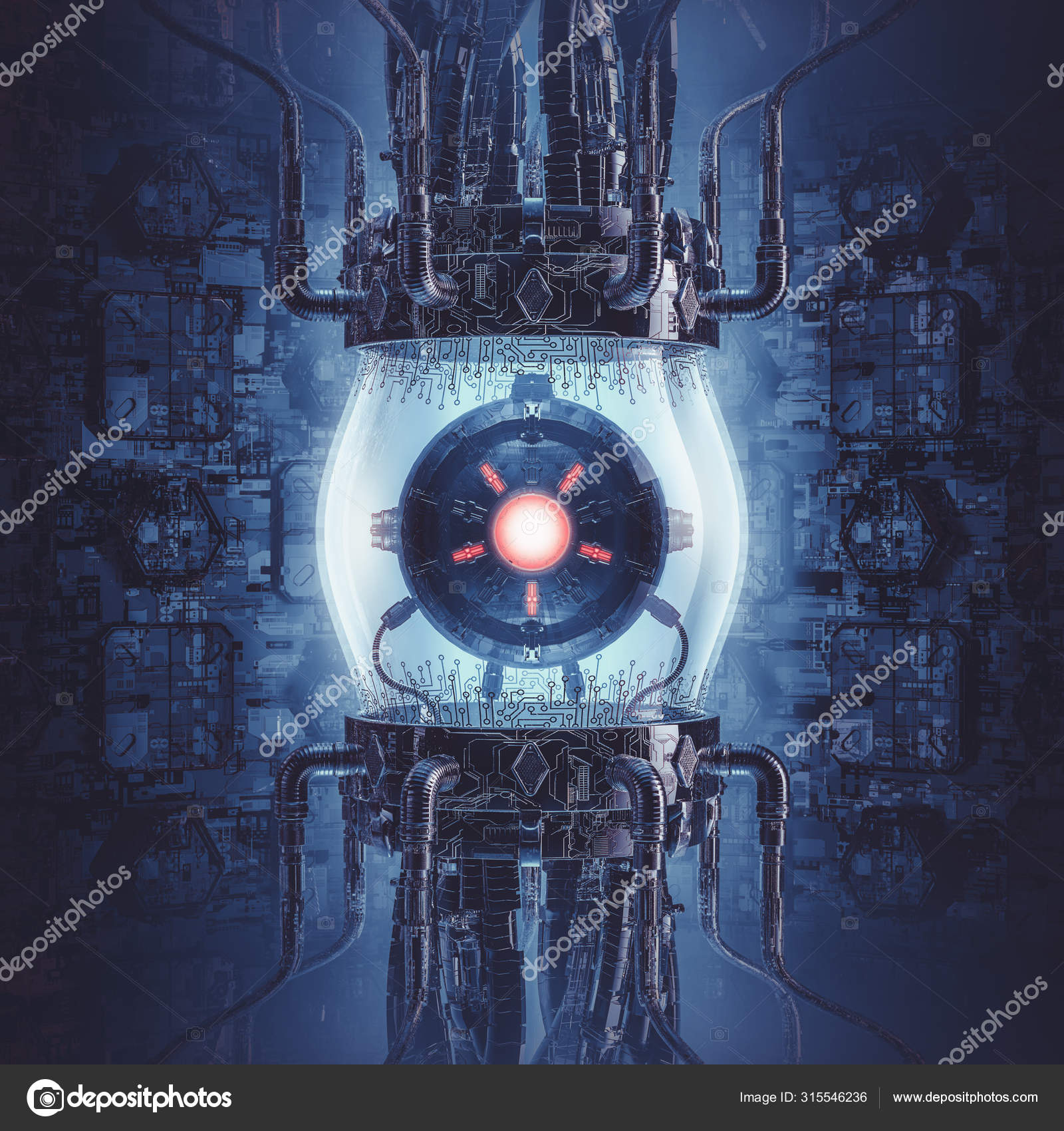 Artificial Intelligence Generator Illustration Science Fiction Scene