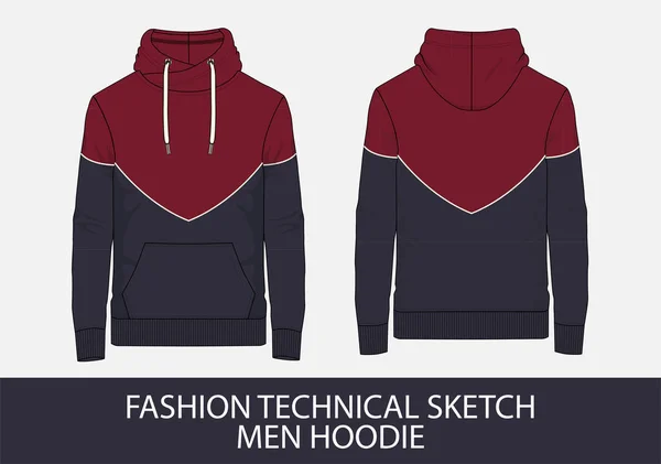 Vektör grafik moda teknik skeç erkek hoodie