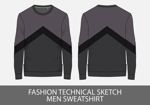 Vektör Grafik Moda Teknik Skeç Erkek Sweatshirt — Stok Vektör