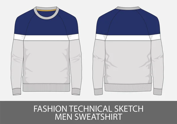 Vektör grafik moda teknik skeç erkek sweatshirt
