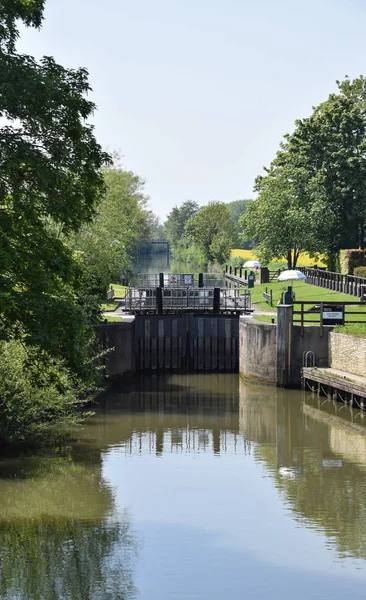 Una Vista Desde Aguas Abajo Culham Lock — Foto de Stock