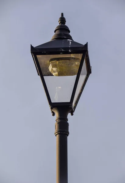 A street light in the style of an old lantern