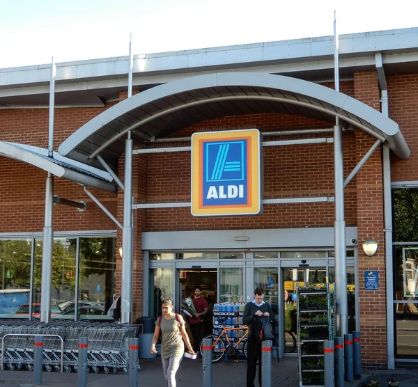 Aldi supermarket entrance interior in Edgecliff. Stock Editorial