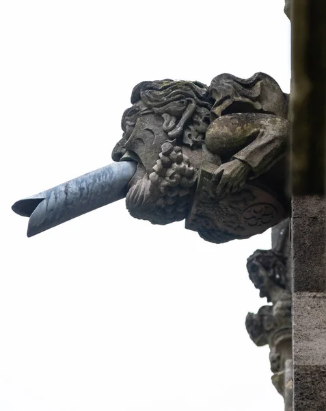 Gargoyle Modern Drain Pipe Emerging Its Mouth Roof Chichester Cathedral — Stock Photo, Image