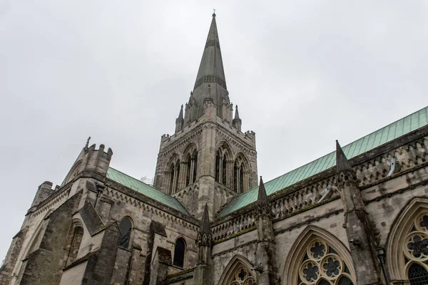 Kirchturmspitze Und Dach Der Kathedrale Von Chichester — Stockfoto