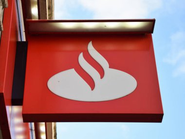 Santander Bank sign clipart