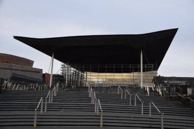 Senedd ana giriş - Galler Ulusal Meclisi inşa