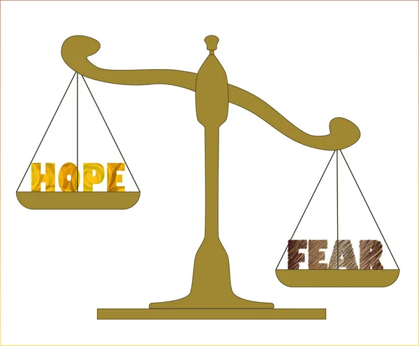 Nadzieja vs strach — Zdjęcie stockowe