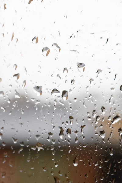 Abstrakcyjny Obraz Kropel Deszczu Szybie Okna Deszczowy Dzień — Zdjęcie stockowe