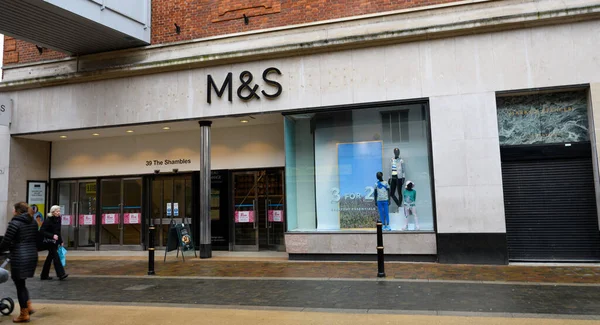 Worcester United Kingdom March 2020 Frontage Marks Spencer Department Store — Stock Photo, Image