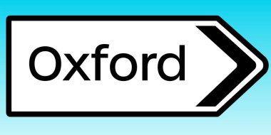 Oxford 'u gösteren bir İngiliz yol tabelasının grafiksel çizimi