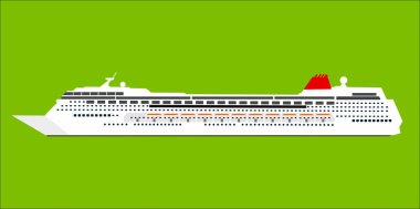 Logo ya da web illüstrasyonu olarak kullanılan bir okyanus yolcu gemisinin grafiksel bir çizimi
