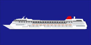 Logo ya da web illüstrasyonu olarak kullanılan bir okyanus yolcu gemisinin grafiksel bir çizimi