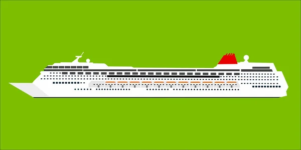ロゴやウェブイラストとして使用するためのオーシャン行くクルーズ船のグラフィックイラスト — ストック写真