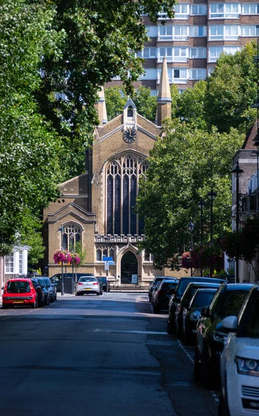 Лондон Великобритания Августа 2019 Года Англиканская Церковь Святого Иоанна Возвышается — стоковое фото