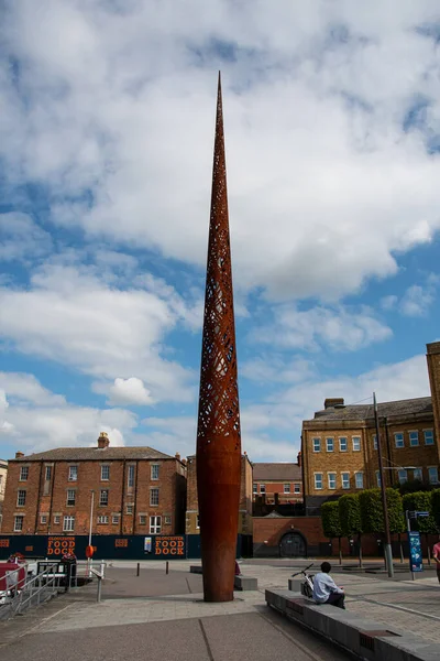 Gloucester United Kingdom September 2019 Metre High Beacon Steel Sculpture — Stock Photo, Image