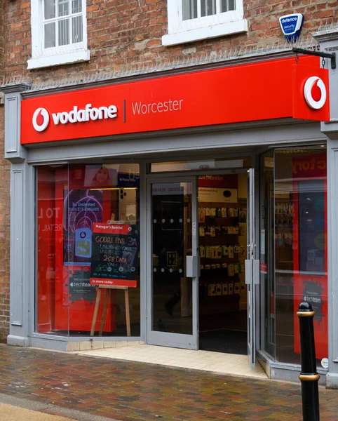 Worcester Reino Unido Marzo 2020 Fachada Tienda Teléfonos Móviles Vodafone —  Fotos de Stock