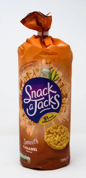 Reading Großbritannien Juli 2020 Ein Päckchen Karamellartiger Snack Jack Reiskuchen — Stockfoto