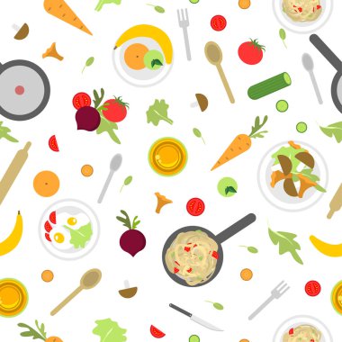 Ürün ve yemek pişirmek için aletleri ile Seamless modeli