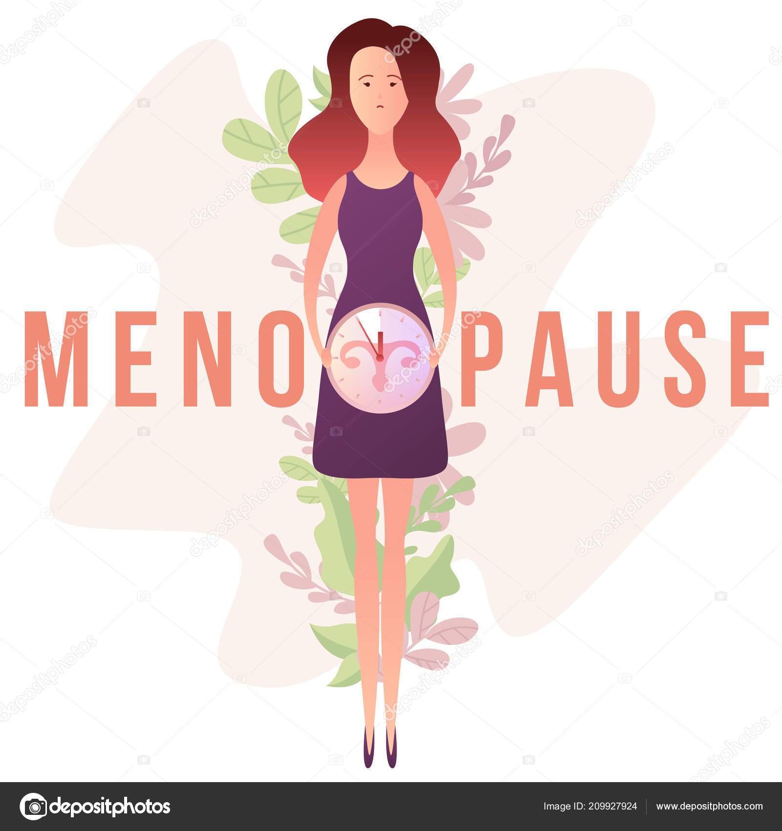 Concepto Menopausia Forma Mujer Con Reloj rganos Genitales Femeninos concepto-menopausia-forma-mujer-con-reloj-rganos-genitales-femeninos