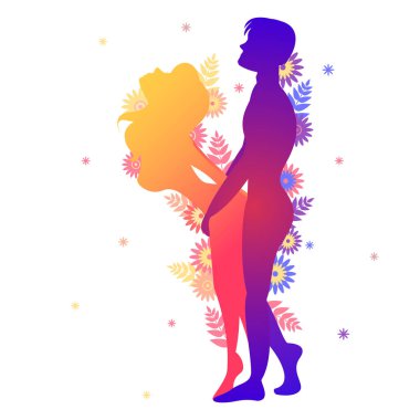 Kama sutra cinsel poz sütun beyaz arka plan üzerinde